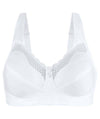 Exquisite Form Fully Cotton Soft Cup Wire-Free Bra With Lace 2 Pack - Damask Neutral/White Bras 