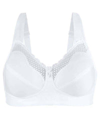 Exquisite Form Fully Cotton Soft Cup Wire-Free Bra With Lace 2 Pack - Damask Neutral/White Bras 