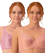 Triumph Embroidered Minimiser Bra 2 Pack - Rosebloom/Indian Summer Bras 