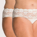 Ava & Audrey Greta Lace and Cotton Brief (2 Pack) - Ivory