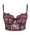 Panache Carmen Lace Underwired Bustier - Mulberry Bras 