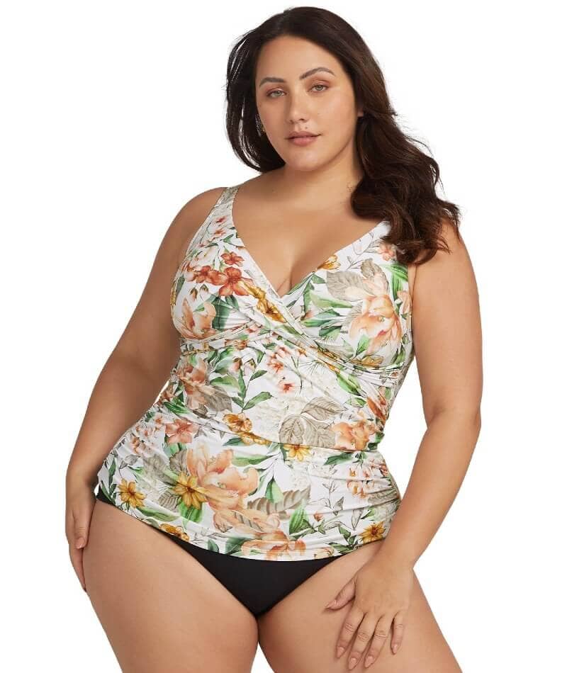 Artesands La Dolce Vita Delacroix Cross Front D-G Cup Tankini Top - White Swim 