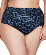 Artesands Le Blu Animale Rouched Side High Waist Brief - Animal Blue Swim 