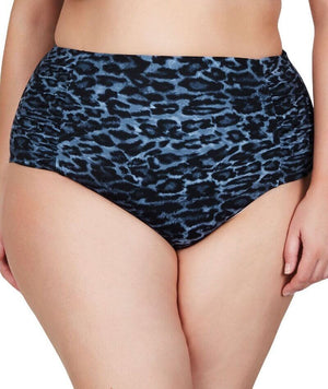 Artesands Le Blu Animale Rouched Side High Waist Brief - Animal Blue Swim 