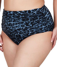 Artesands Le Blu Animale Rouched Side High Waist Brief - Animal Blue Swim 