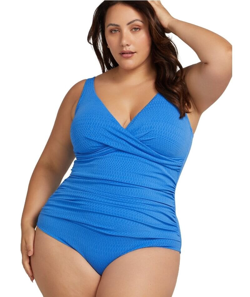 Artesands Nefertiti Delacroix Cross Front D-G Cup One Piece Swimsuit - Blue Swim 