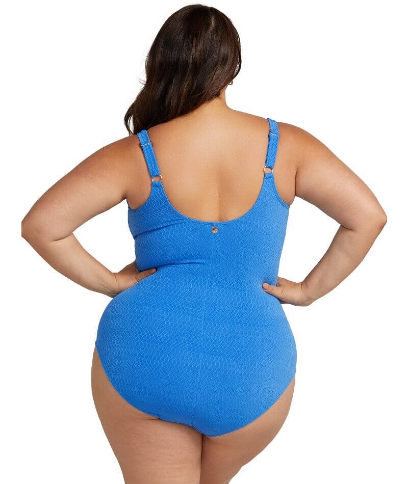 Artesands Nefertiti Delacroix Cross Front D-G Cup One Piece Swimsuit - Blue Swim 