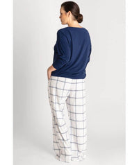 Ava & Audrey Amelia Brushed Cotton Pant - Ivory Sleep / Lounge 