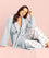 Ava & Audrey Betty Jacquard Fleece Robe - Denim Sleep / Lounge 