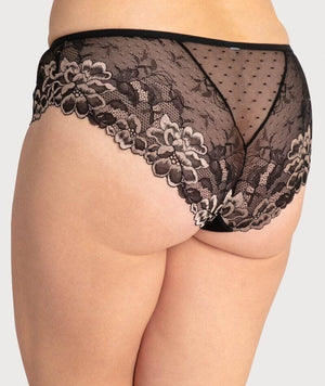 Ava & Audrey Celine Lace Brief - Black/Gold Knickers 