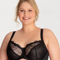 Ava & Audrey Elizabeth Embroidered Full Cup Underwired Bra - Black