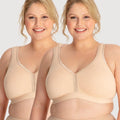 Ava & Audrey Faye Cotton Wire-free Support Bra 2 Pack - Frappe