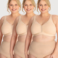 Ava & Audrey Faye Cotton Wire-free Support Bra 3 Pack - Frappe