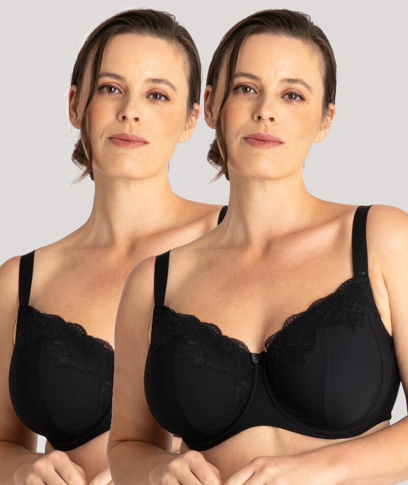 Ava & Audrey Jacqueline Full Cup Underwired Bra 2 Pack - Black Bras 