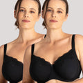 Ava & Audrey Jacqueline Full Cup Underwired Bra 2 Pack - Black