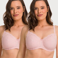 Ava & Audrey Jacqueline Full Cup Underwired Bra 2 Pack - Blush