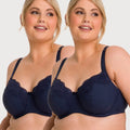 Ava & Audrey Jacqueline Full Cup Underwired Bra 2 Pack - Sapphire