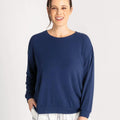 Ava & Audrey Maddison Knit Slouch LS Tee - Navy