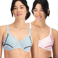 Berlei Electrify Underwire 2 Pack Sports Bra - Armstrong/Pearl Pink