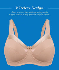 Bestform Satin Trim Wire-free Cotton Bra with Unlined Cups - Nude Bras 