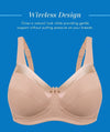 Bestform Satin Trim Wire-Free Cotton Bra With Unlined Cups 3 Pack - Nude Bras 