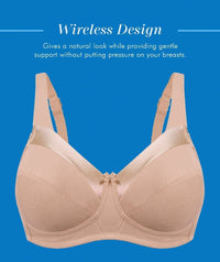 Bestform Satin Trim Wire-Free Cotton Bra With Unlined Cups 2 Pack - Nude Bras 