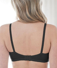 Bestform Striped Wire-free Cotton Bra with Lightly Lined Cups - Black Bras 