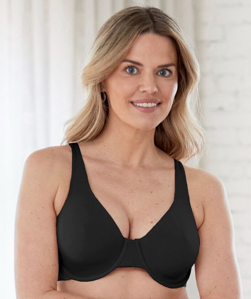 Bestform Unlined Cotton Stretch T-Shirt Bra with Underwire 2 Pack - Black Bras 