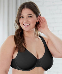 Bestform Unlined Cotton Stretch T-Shirt Bra with Underwire - Black Bras 