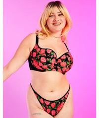 Curvy Kate Boost in Bloom Padded Balcony Bra - Print Mix Black Bras 