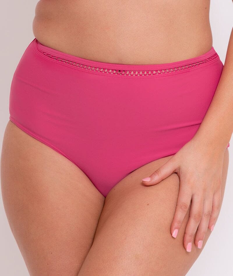 Curvy Kate First Class High Waist Bikini Bottom - Pink Swim 