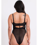 Curvy Kate Frill Me Balcony Bodysuit - Black/Pink Bodysuits & Basques 