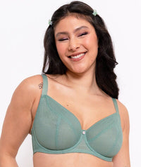 Curvy Kate Happy Boobs Balcony Bra - Sage Green Bras 