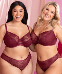 Curvy Kate Lace Daze Brazilian Brief - Claret Red Knickers 