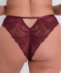 Curvy Kate Lace Daze Brazilian Brief - Claret Red Knickers 