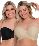 Curvy Kate Luxe Strapless Bra 2 Pack - Biscotti/Black Bras 