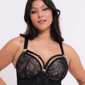 Curvy Kate Non-Stop Superplunge Longline Bra - Black/Pink