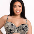 Curvy Kate Ripple Reef Balcony Bikini Top - Black Print