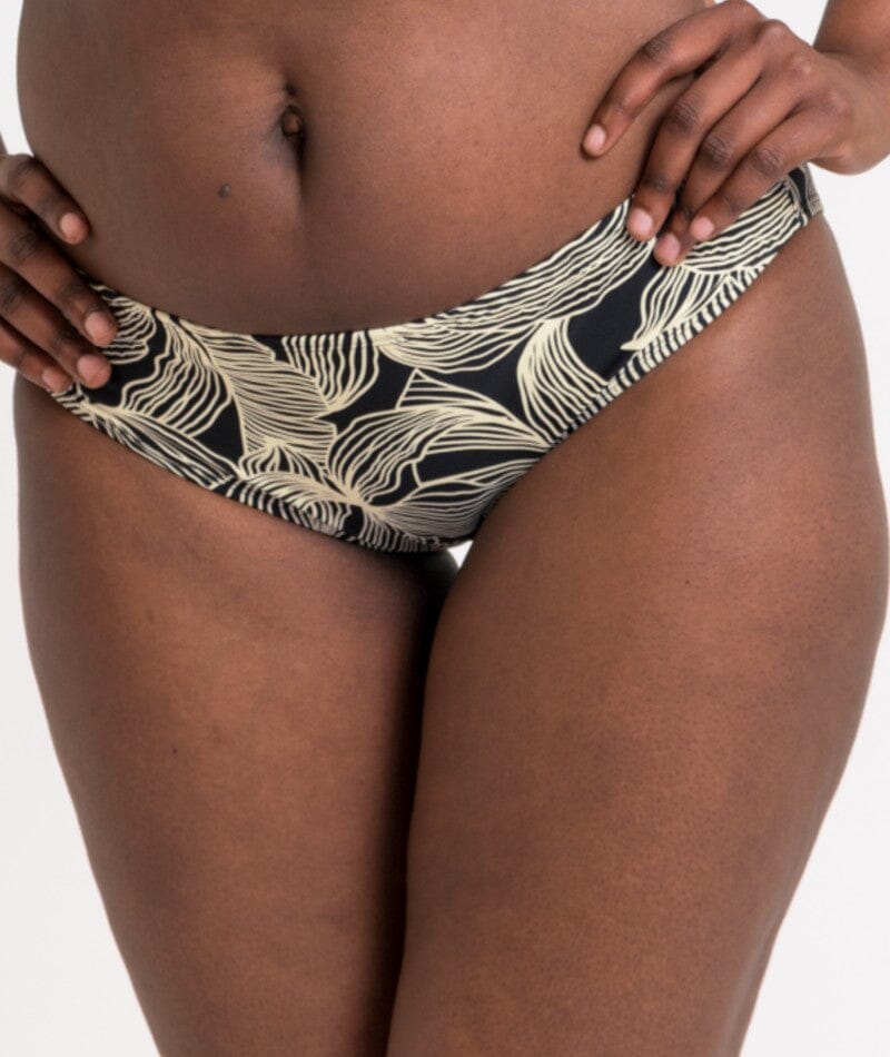 Curvy Kate Ripple Reef Classic Brief - Black Print Swim 