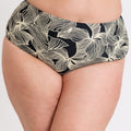 Curvy Kate Ripple Reef High Waist Bikini Brief - Black Print