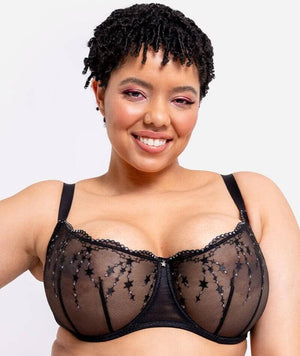 Curvy Kate Stardust Balcony Bra - Black Sparkle Bras 