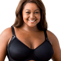 Elila Molded and Lace Underwire Bra - Black