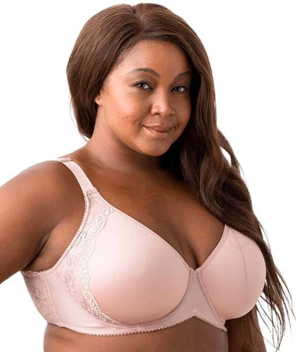 Elila Molded And Lace Underwire Bra Dusty Rose Curvy 