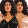 Elomi Cate Underwired Full Cup Banded Bra 2 Pack - Black/Latte