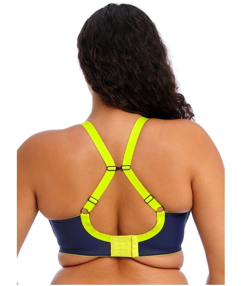 Blue sports bra hook back 24 around size M by measurements
