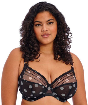 Elomi Matilda Underwired Plunge Bra - Black Dot Bras 