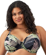 Elomi Swim Tropical Retreat Underwired Plunge Bikini Top - Black Swim 