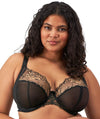 Elomi Teagan Underwire Plunge Bra - Black/Almond