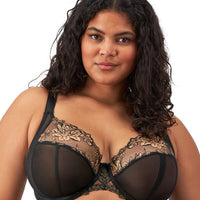 Elomi Teagan Underwire Plunge Bra - Black/Almond