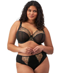 Elomi Teagan Underwire Plunge Bra - Black/Almond